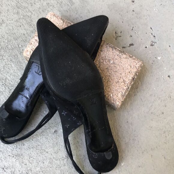Louis Vuitton satin monogram, braided, sling backs - Picture 7 of 10
